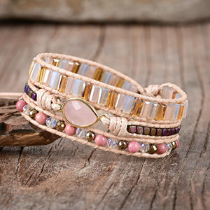 Excelentes Pulseras de Diseño Nuevo al por Mayor, Joyería Fina de Bohemia, Pulseras Enrolladas de Cuero Trenzado, Personalizadas, Hechas en China - Product Image 3