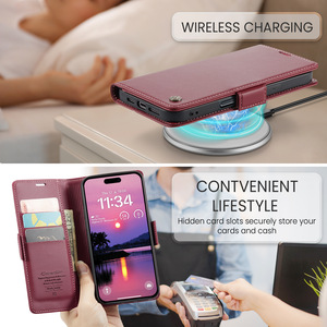Para IPhones 17 P Shell Skin Feel Wallet Ranura para tarjeta antirrobo <span class=keywords><strong>Samsung</strong></span> S25U Business <span class=keywords><strong>Side</strong></span> Buckle <span class=keywords><strong>Flip</strong></span> Leather Cell Phone Case - Product Image 4