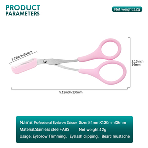 Forbice <span class=keywords><strong>per</strong></span> sopracciglia con pettine curvo in acciaio inox sopracciglio rasoio modellatura barba barba <span class=keywords><strong>rasatura</strong></span> <span class=keywords><strong>accessori</strong></span> di bellezza <span class=keywords><strong>per</strong></span> le donne - Product Image 4