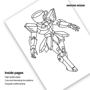 Kit de Peinture Guerrier Mecha le Plus Vendu - Livre de Coloriage en Papier pour Enfants - Livre de Coloriage Simple - Vente en Gros Personnalisée - Product Image 4