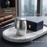 Urne funéraire miniature en acier inoxydable, style européen, écologique, durable, étanche et scellée, pour cendres d'animaux de compagnie - Vente en gros
