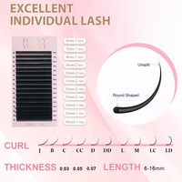 Plateau de Cils en Emballage Recyclable Soie Cachemire Extensions de Cils Mega Volume 3D Doux 0.03 0.05 Marque Privée 5-25mm