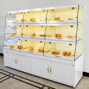 Bánh gỗ hiển thị tủ Gondola truy cập bánh mì hiển thị đứng kính hiển thị thương mại giá - Product Image 6