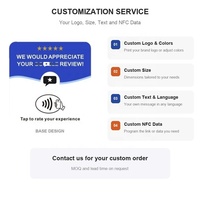 Carte de visite NFC en PVC laminé en gros, mini-étiquette NTAG213 étanche, lecture/écriture, pour avis 5 étoiles sur restaurant, café, ou comme marqueur de table