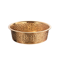 Bol à salade en acier inoxydable martelé poli HL, bol à fruits plaqué or, bassine de mélange, pour cuisine, pâtisserie, battre les œufs, style coréen, large