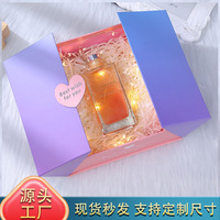 Boîte cadeau magnétique Purple Heart avec tiroir pour mariage, demande en mariage, bijoux, cosmétiques, emballage de luxe