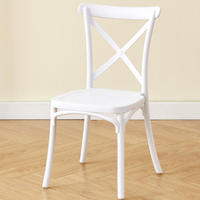 Chaise de salle à manger ergonomique moderne à dossier croisé en PP, empilable, durable, pour la maison, la cuisine, la salle à manger