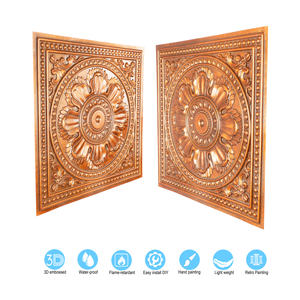 Paneles de pared en relieve 3D modernos para techos de PVC de estaño falso impermeables para hoteles y casas públicas cobre arcaico <span class=keywords><strong>PL17</strong></span> - Product Image 6