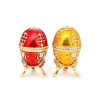 Boîte à bijoux en cristal de style Fabergé, œuf russe en émail coloré de haute qualité, pour la fête de Pâques