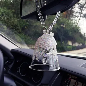 Christmas jingle bell decorations tree pendants car pendant bells festive jewelry ornaments christmas glass crystal bell