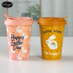 Manufacturer Reusable <strong>Easter</strong> Valentine's Day 14 oz White Ceramic Cup Wholesale Custom Logo Ceramic Travel Coffee <strong>Mug</strong> With Lid - Product Image 2