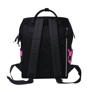 New Arrival Black Pink Checkered Print <b>Large</b> <b>Capacity</b> Diaper Tote Bags Nappy Bag Waterproof Baby Diaper <b>Backpack</b> for Travel - Product Image 5