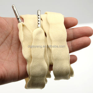 Cordon de serrage en sangle beige personnalisé de 20 <span class=keywords><strong>mm</strong></span> avec embout en métal, élastique et écologique pour vêtements, chaussures et accessoires de sweat-shirts - Product Image 1