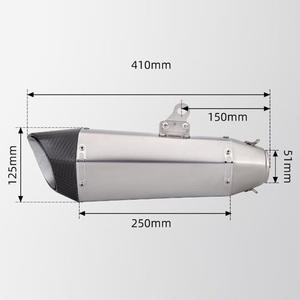 Pot d'échappement de moto d'origine en fibre de <span class=keywords><strong>carbone</strong></span> pour R1 R3 R6 Cbr300 Tmax530 <span class=keywords><strong>Z750</strong></span> 51MM - Product Image 2