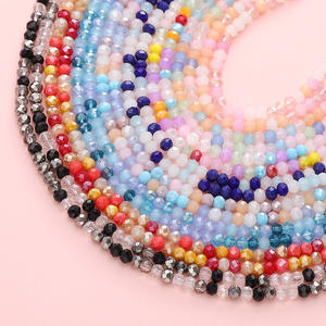 100 Piezas <span class=keywords><strong>de</strong></span> Cuentas Planas Facetadas <span class=keywords><strong>de</strong></span> Vidrio <span class=keywords><strong>de</strong></span> 3mm, Superficie Tallada, Multicolores, <span class=keywords><strong>Colores</strong></span> Mezclados - Product Image 3