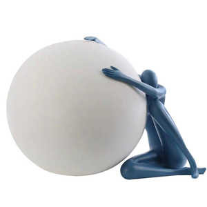 Nouveau design nordique moderne chambre chevet statue humaine art décoratif sculpture lampe de table - Product Image 4