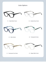 Nouvelle Arrivée Tendance Mode Américaine Monture Carrée en Acétate Coloré TR90 avec Charnière à Broche et Cadre Complet pour Lunettes de Vue