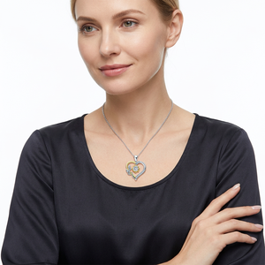 Collar con Colgante de Moissanita Clásico Chapado en Rodio de Plata de Ley S925, Diseño de Corazón y Girasol, Regalo al por Mayor para el Día de la Madre - Product Image 6