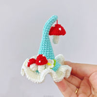 Pince à cheveux mignonne en crochet fait main, motif dessin animé chapeau d'anniversaire, avec étoile 3D et poupée en peluche, accessoire de fête, artisanat