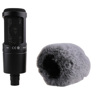 Per Audio <span class=keywords><strong>Technica</strong></span> AT2020 AT2035 ART2500 copertura parabrezza 1/2 pz microfono schiuma Pop filtro con connettore XLR antivento pelliccia artificiale - Product Image 1