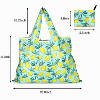 Sac de courses pliable réutilisable en polyester 190T à motif de dessin animé, écologique, grand format, lavable, résistant, avec logo personnalisé OEM