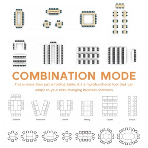 Phòng Họp Có Thể Điều Chỉnh Có Thể Gập Lại Bảng Văn Phòng Có Thể Xếp Chồng Hội Nghị Bằng Gỗ Gấp Bàn Bàn Bàn Gấp Trường Đào Tạo Bảng - Product Image 4