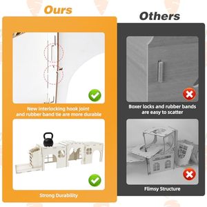 Conejitos extra grandes, conejillo de indias, <span class=keywords><strong>Chinchilla</strong></span>, <span class=keywords><strong>Castillo</strong></span> de conejitos de madera y escondite con comedero de heno - Product Image 3