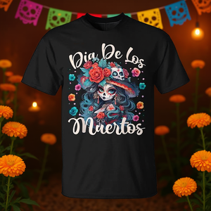 Camiseta mexicana del Día de Muertos La Catrina para mujeres y hombres, camiseta unisex - Product Image 3