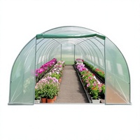 Serre tunnel hydroponique moderne en acier galvanisé avec filet PE pour jardin arrière-cour