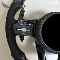 Volant en cuir et fibre de carbone avec LED pour Mercedes Benz Classe E GLC GLE CLS GT, couleur et surpiqûres personnalisables, pièces automobiles