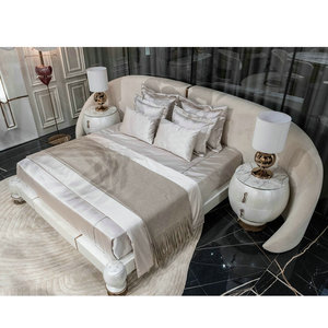 Hotel di lusso moderno <span class=keywords><strong>tessuto</strong></span> imbottito <span class=keywords><strong>letto</strong></span> <span class=keywords><strong>matrimoniale</strong></span> King Queen letti <span class=keywords><strong>in</strong></span> legno con Semi rotondo <span class=keywords><strong>testiera</strong></span> <span class=keywords><strong>per</strong></span> camera da <span class=keywords><strong>letto</strong></span> - Product Image 5