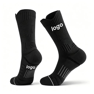 Chaussettes de compression personnalisées avec logo, coussinées, anti-ampoules, évacuant l'humidité, pour la randonnée sportive et les activités athlétiques - Product Image 1