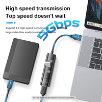 Hub USB 3.0 Mindpure 4 ports, haute vitesse 5 Gbps, répartiteur de données avec port d'alimentation Type-C, puce GL3510 pour disque dur externe 18 To