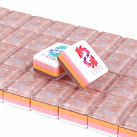 Jeu de Mahjong américain personnalisé en acrylique rose nacré, 166 tuiles, 4 couches, imprimé à l'intérieur, NMJL Std 30mm, coffret cadeau de luxe, directement de l'usine
