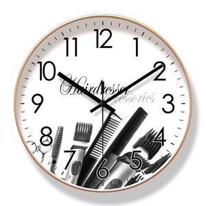 Moda silenziosa spazzata secondi orologio al quarzo Clubhouse decorazione in plastica orologio <span class=keywords><strong>da</strong></span> <span class=keywords><strong>parete</strong></span> parrucchiere - Product Image 6