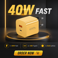 Chargeur rapide 40W QC3.0 12W USB-C PD pour téléphones mobiles, caméras industrielles et ordinateurs portables