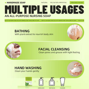 Nuevo logotipo personalizado al por mayor aguacate Moringa cúrcuma jabón hecho a mano Ácido Kójico blanqueamiento acné <span class=keywords><strong>y</strong></span> pecas aguacate cúrcuma jabón - Product Image 5