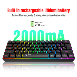 Hot Sale HXSJ L500 61-Key Compact Membrane <strong>Keyboard</strong> 60% 3-Mode RGB ABS Rechargeable 2000mA Type-c New 2000mA Gaming <strong>Keyboard</strong> for - Product Image 6