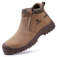 Chaussures de sécurité pour la soudure en promotion, bottes de sécurité pour la soudure, chaussures de travail en cuir avec embout en acier pour hommes