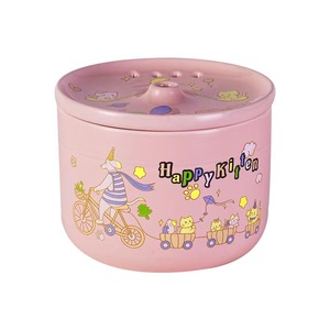 Dispensador de agua para mascotas de cerámica rosa con función de calentamiento para gatos y perros - Product Image 4