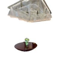 Plafonnier en acrylique en forme de fleur, lampe décorative artistique personnalisée pour hall d'hôtel, bureau de vente immobilière, villa, salle d'exposition