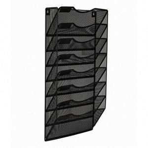 Office 8 Sections Hanging <b>Files</b> Wall Mounted Metal Mesh <b>File</b> Document Organizer Magazine Holder Rack Organizer Racks - Product Image 2