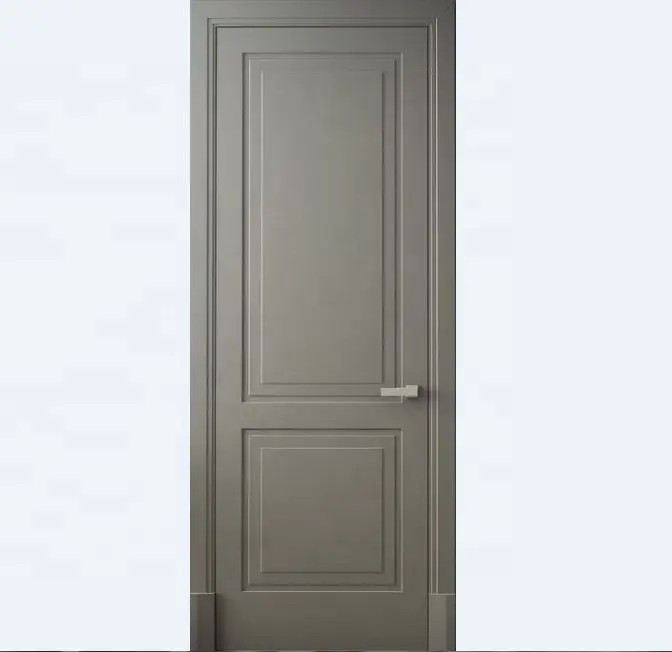 Portes intérieures en peinture grise unie, 2 panneaux, moderne