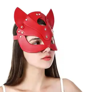 Masque de mascarade masque en cuir de renard jeu de rôle casque bondage autres produits BDSM jouets sexe visage adulte masques de renard de fête