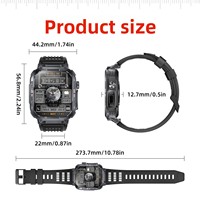 Reloj Inteligente con Llamadas, Resistente al Agua 3ATM, Linterna LED, Brújula, Monitor de Salud 24/7, Reloj Deportivo para Exteriores Unisex