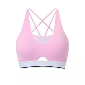 Custom 2pcs Women's High Strength Shock-Proof Breathable 4-way Stretch Cross Strap Gym Fitness Tennis Bra Skirts Set Sexy <b>Back</b> - Product Image 3