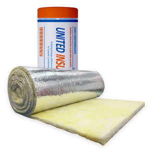 Aislamiento de techo y pared de construcción de metal del mercado de EE. UU. R11 <span class=keywords><strong>Manta</strong></span> de rollo de lana de vidrio MBI ignífuga UL CE - Product Image 1