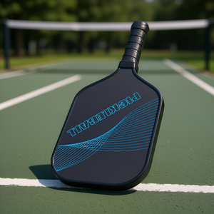 Raquette de pickleball en fibre de carbone bleue Pro, forme standard, noyau en nid d'abeille, pour entraînement des adultes, design sans bordure - Product Image 2