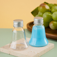 Vente en gros de bouteilles en plastique en forme de cloche de 50 ml de qualité alimentaire, mini-récipients portables vides pour boissons