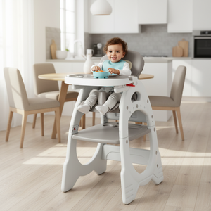 Silla Mecedora y Escritorio Infantil 3 en 1 de Plástico, Ideal para Alimentar, Comer y Cuidar al Bebé - Product Image 1